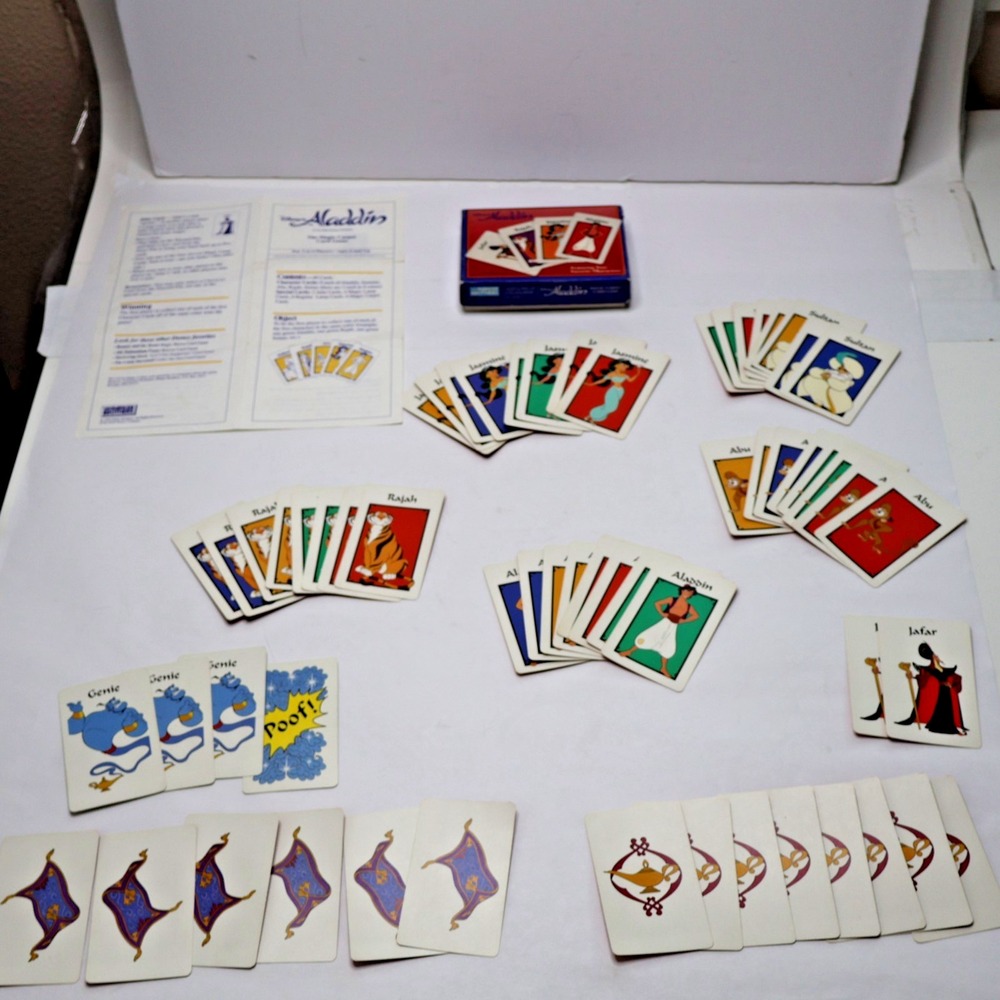 Vintage 1992 Aladdin Card Game COMPLETE Disney Retro VTG 90s Game Parker Bros